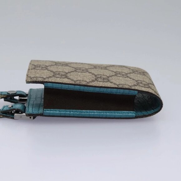 GUCCI GG Supreme Pouch PVC Leather Beige 125848 Auth 113564 - Picture 7 of 16